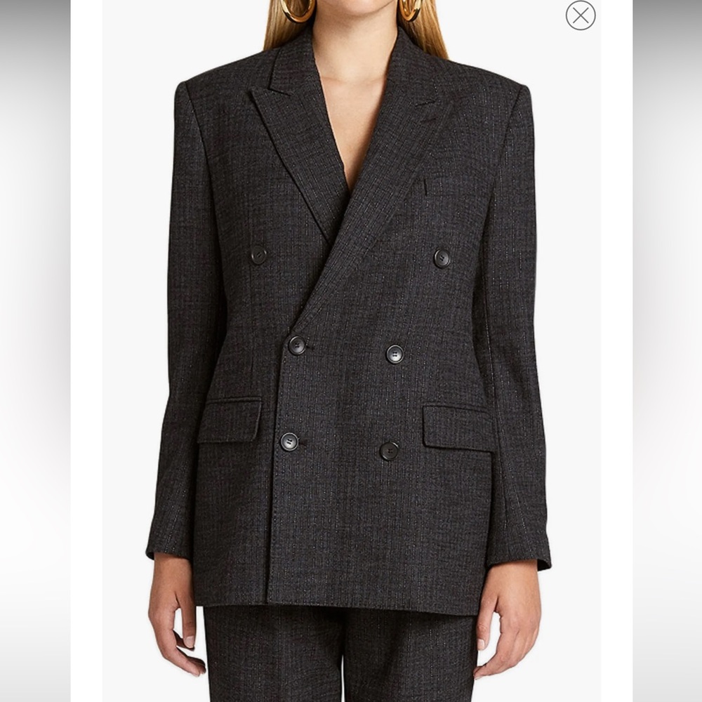A.L.C. Chadwick Metallic Stripe Double Breasted Blazer Size 8